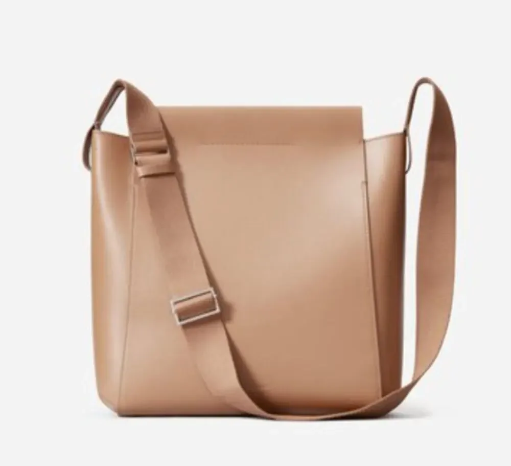 EVERLANE The Form Bag Italian Leather Taupe Crossbody Shoulder Bag Laptop Tote